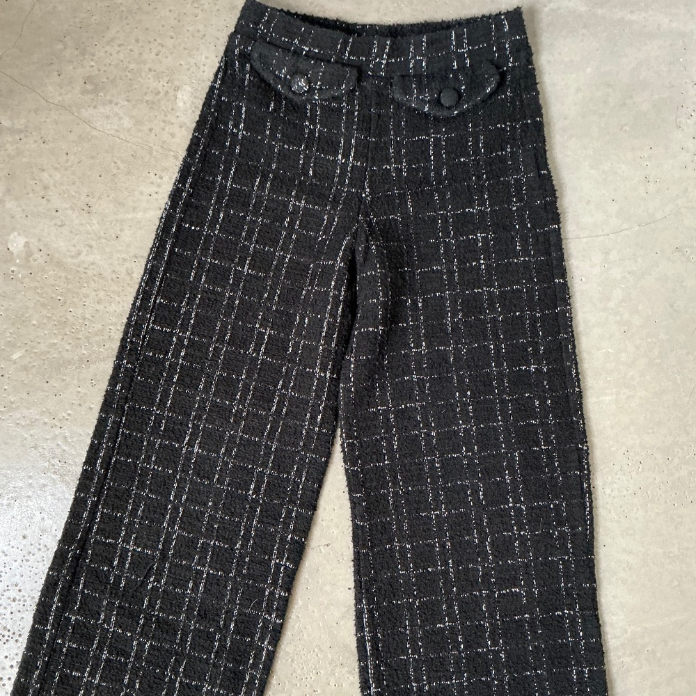 Zara Tweed Wide Leg Pants